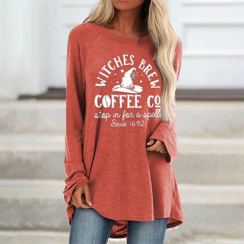 Witches Brew Coffee Co Printed Loose Women's T-shi...