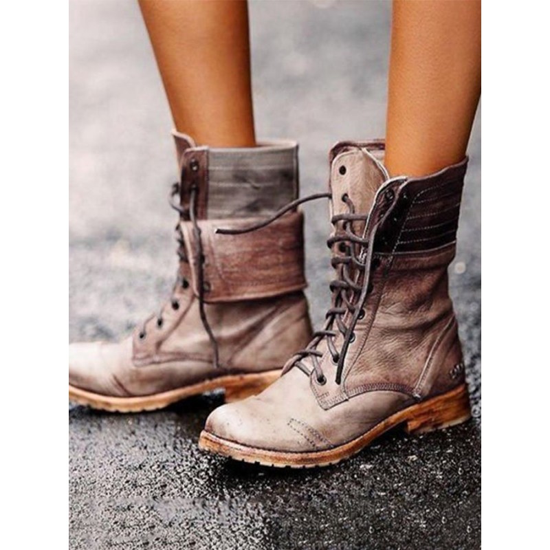 Fashion Cross Lace Up Women's Martin Boots
