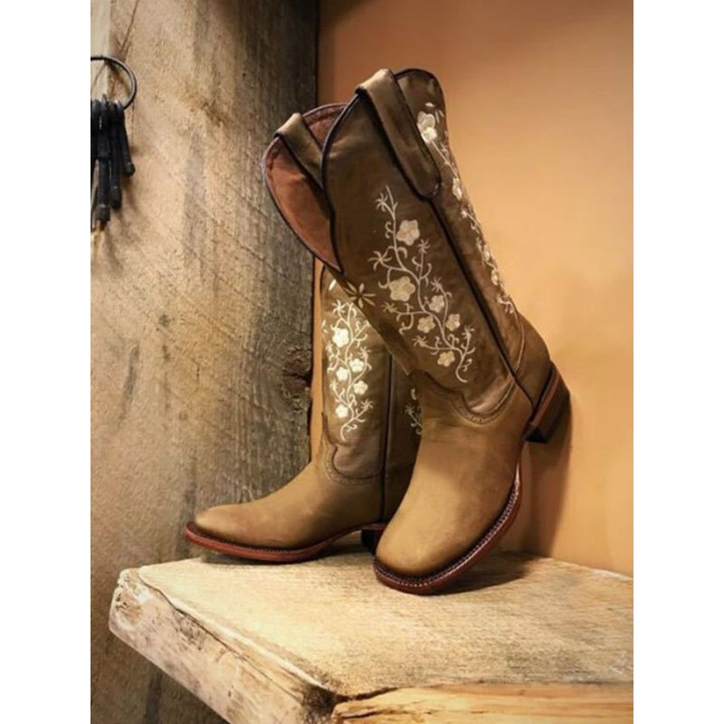 Vintage Floral Rider Boots